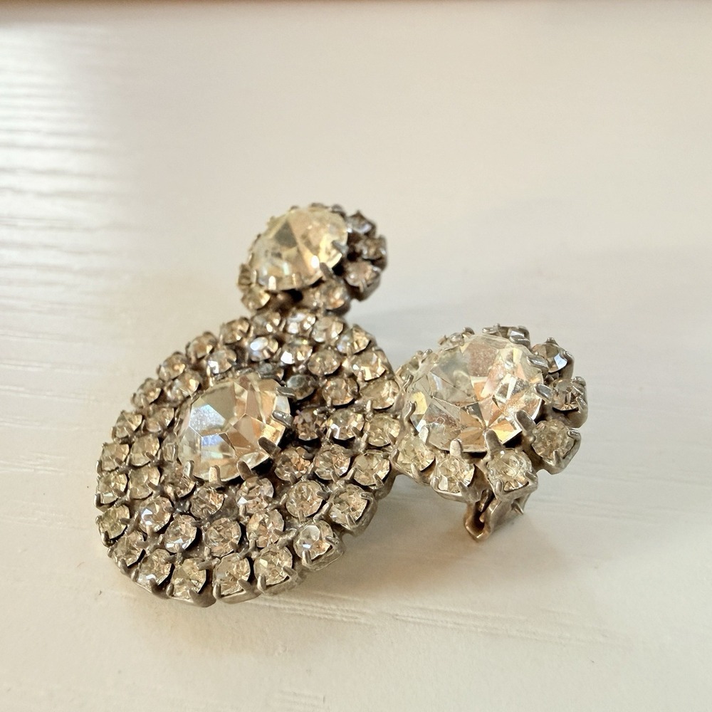Vintage Mickey Mouse Rhinestone Pin Brooch Disney Glass Crystal Sparkly Bling - Picture 5 of 10